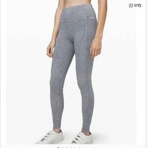 Lululemon Wunder Under Gray High Waisted Moto Legging Cool Classic Trendy